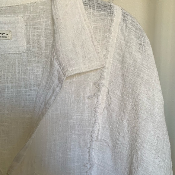 Free People Linen Like Flowy Button Down - Picture 2 of 7